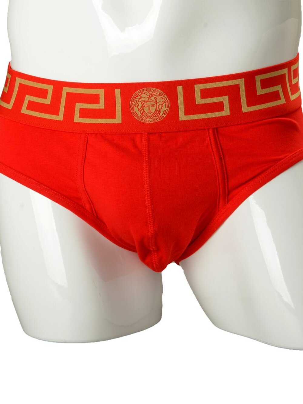 Versace Men's Red/Gold Border Low Rise Slip Underwear Versace Sz 7 US XL IT 54